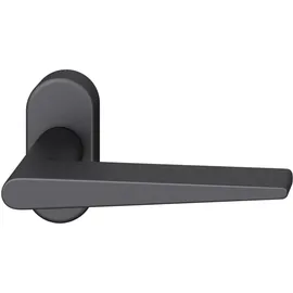 FSB Rahmentürdrücker 09 1005 Hochhaltefeder B ovale Rosette Aluminium Schwarz