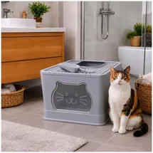Hti-Living Katzentoilette geschlossen grau