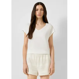 QS T-Shirt Spitzendetail Beige M