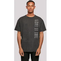 T-Shirt F4NT4STIC "Take It Easy Text", Herren, Gr. 5XL, schwarz, Obermaterial: 100% Baumwolle, casual, oversize, Rundhals, Kurzarm ohne Bündchen, Shirts, Print
