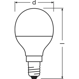 LEDVANCE LED-Lampe Mini-ball 470lm 4,9W E14 warmweiß 1 St.