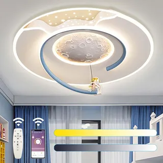 TRUYOK LED Kinder Deckenlampe Dimmbar Cartoon Deckenleuchte mit Fernbedienung Astronaut Kinderzimmerlampe Jungen Mädchen Deckenlicht für Babyzimmer Schlafzimmer Teenagerzimmer Deckenbeleuchtung