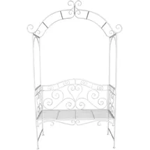 Hti-Living Rosenbogen mit Bank 45 x 123 cm Weiß