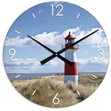 ARTland Wanduhr XXL Ø 50 cm Leuchtturm Sylt«, lautlos ohne Tickgeräusche Blau