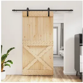 vidaXL Schiebetür rechts 100 x 210 cm Braun/Schwarz