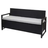 Mendler Poly-Rattan 3er Sitzbank 164 x 57 x 87 cm Grau