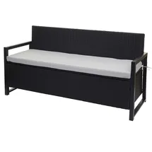 Mendler Poly-Rattan 3er Sitzbank 164 x 57 x 87 cm Grau