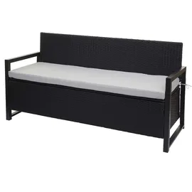 Mendler Poly-Rattan 3er Sitzbank 164 x 57 x 87 cm Grau