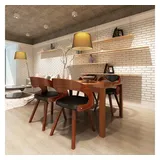 furnicato Esszimmerstuhl 52x48x75,5 cm mit Leder-Mischgewebe und (4 St), Ergonomische Sitzgruppe mit bequemer Polsterung im 4er Set für Zuhause braun|schwarz