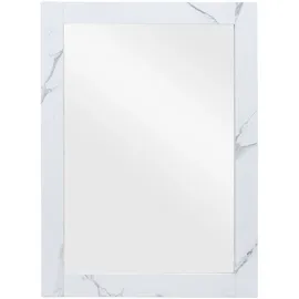 Mendler Wandspiegel HWC-L86, Badezimmer Badspiegel Spiegel Badmöbel, MVG-zertifiziert 72x52cm ~ Marmor-Optik weiß