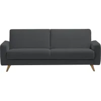 exxpo - sofa fashion 3-Sitzer Samso, elegant und bequem, aktueller Cord Bezug, Kippcouch, hochwertige Verarbeitung, Schlafsofa inkl. Bettfunktion und Bettkasten grau