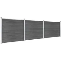 vidaXL WPC Sichtschutzzaun Element Set 526 x 146 cm schwarz