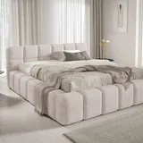 dekori.interiors Polsterbett NUBO Premium mit bettkasten PERFECT Harmony 02, - Beige/Weiß