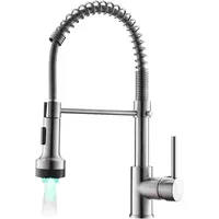 ZREE Waschtischarmatur Küchenarmatur Ausziehbar Brause Touch Sensor Küche Spültischarmatur (für Küchen Spiralfederarmatur Spültischarmatur,Gebürsteter Nickel) Mit Ausziehbare Brause Küchenarmatur 360° Schwenkbar Mischbatterien