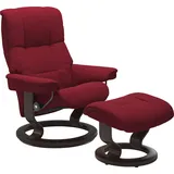 Stressless Stressless® Relaxsessel »Mayfair«, (Set, Relaxsessel mit Hocker), mit Classic Base, Gestell Braun rot