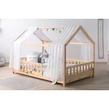 TICAA Hausbett Kim 100 x 200 cm Kiefer massiv weiß