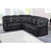 Ecksofa SIT & MORE "Bansin L-Form", schwarz, B:265cm H:94cm T:215cm, Luxus-Microfaser ALTARA NUBUCK (100% Polyester), SOFTLUX-Kunstleder, NaturLEDER (echtes Rindsleder)/Korpus SOFTLUX-Kunstleder, Sofas, wahlweise mit Bettfunktion