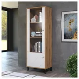 trendteam Vitrine Touch 63 x 40 x 172 cm Weiß/Braun