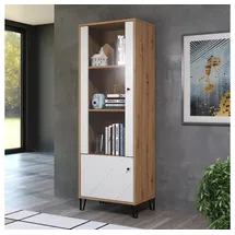 trendteam Vitrine Touch 63 x 40 x 172 cm Weiß/Braun