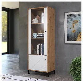 trendteam Vitrine Touch 63 x 40 x 172 cm Weiß/Braun
