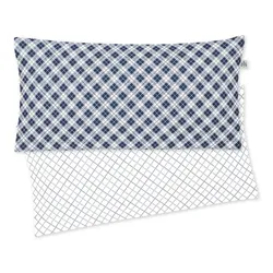 Kissenbezug IRISETTE "Bea", blau, B:80cm L:40cm, Mako-Satin, Obermaterial: 100% Baumwolle, Kissenbezüge, zeitlose Instagram-Blogger-Kollektion