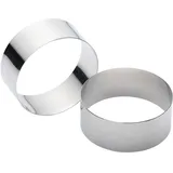 KitchenCraft Edelstahl-Kochringe, großes Kochring-Set, Silbermetallic, normale Tiefe 3,5cm, Kreisgröße 9 x 9 x 3,5cm, 2er-Pack