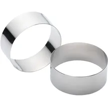 KitchenCraft Edelstahl-Kochringe, großes Kochring-Set, Silbermetallic, normale Tiefe 3,5cm, Kreisgröße 9 x 9 x 3,5cm, 2er-Pack