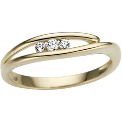 Diamantring »Schmuck Geschenk Gold 333 Damenring Goldring Diamant«, mit Brillanten, 61982265-16 gelbgoldfarben-weißgoldfarben 0,1 ct   P2 = erkennbare Einschlüsse