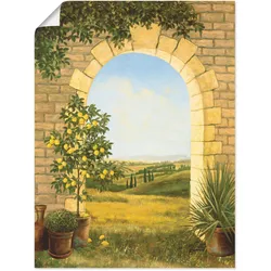 Wandbild ARTLAND "Zitronenbaum vorm Torbogen II", bunt (farbe bild(er): naturfarben), B:45cm H:60cm, Bilder, als Alubild, Outdoorbild, Leinwandbild, Poster in verschied. Größen