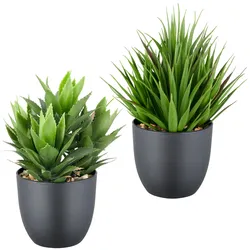 Kunstpflanze CREATIV GREEN "Sukkulenten", grün, H:21cm, Kunststoff, Kunstpflanzen, mit dekorativem Kies
