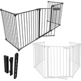 Swanew - Kaminschutzgitter 5x Kamingitter 310x75cm Kinderschutzgitter Absperrgitter Schutzgitter Ofenschutzgitter Laufstall Türschutzgitter schwarz