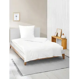 BIERBAUM Elegant uni Weiß 135 x 200 cm + 2 x 80 x 80 cm