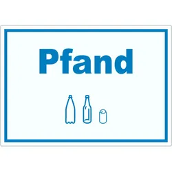 Pfand Mülltrennung Aufkleber Text Symbol Flasche Dose Mehrweg Geld A1 (594x841mm)