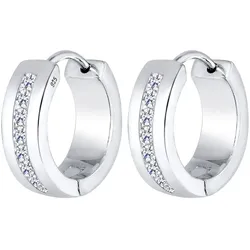 Elli Elli Ohrringe Creolen Zirkonia Basic Glamour Elegant 925 Silber   Damen 