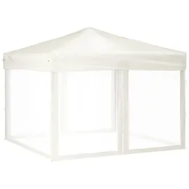 vidaXL Partyzelt Faltbar mit Mesh-Seitenwänden Creme 3x3 m
