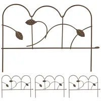 Relaxdays Beeteinfassung, 4er Set, Metall, HxB: je 28 x 38,5 cm, Beetumrandung für Garten, Zierzaun zum Stecken, Bronze