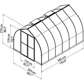 CANOPIA Bella Alu HKP 6 mm 8,9 m2 inkl. Fundament