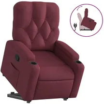 vidaXL Relaxsessel mit Aufstehhilfe Polyester 86,5 x 93,5 x 86,5 cm Weinrot mit Rollen