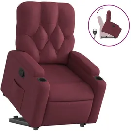 vidaXL Relaxsessel mit Aufstehhilfe Polyester 86,5 x 93,5 x 86,5 cm Weinrot mit Rollen
