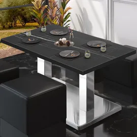 GGM Möbel Bistro Loungetisch 110 x 60 x 41 cm Schwarz Marmor/Edelstahl