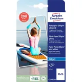 Avery Zweckform Superior Inkjet Fotopapier hochglänzend weiß, 10x15cm, 200g/m2, 40 Blatt