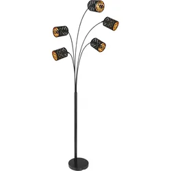 GLOBO LIGHTING Stehlampe "CLARKE", schwarz (schwarz matt), Lampen, Stehleuchte, Wohnzimmer, Design Leuchte, Bogenlampe