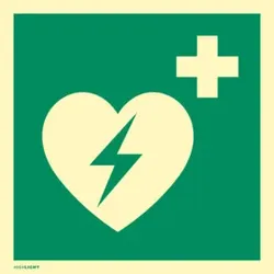 MOEDEL Automatis. ext. Defibrillator ISO 7010 60728nachl. 200x200mm