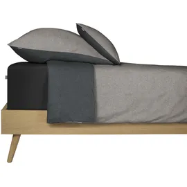 SCHIESSER Doubleface Renforcé silber/schwarz 135 x 200 cm + 80 x 80 cm