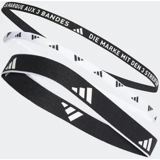 adidas Multiple Width Training Haarbänder 3er-Pack Black / White Erwachsene (M/L)