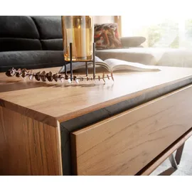 DeLife Couchtisch Stonegrace 80x60 cm Akazie Natur 2 Schubladen Steinfurnier, Couchtische