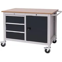 Bedrunka & Hirth Gerätebau GmbH Werkbank Multiplex B1250xT750xH935mm lichtgrau/grau 3 Schubladen 1 Tür
