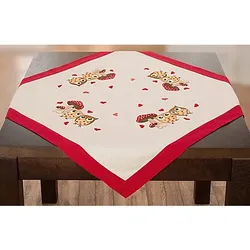 Stickmitteldecke "2 Eulen"