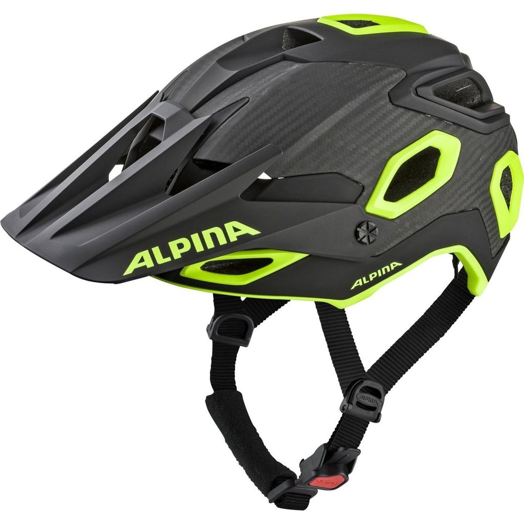 Alpina Kinder Erwachsene Radsport-Fahrrad-Helm ROOTAGE schwarz neon yellow, Größe:57-62
