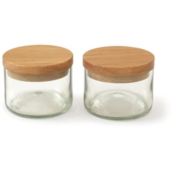 side by side - Salz & Kräuterdosen (2er-Set), Eiche / Glas